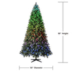Evergreen Classics Prelit 435 Twinkly App-Controlled RGB LED Lights, Carolina Spruce Artificial Christmas Tree, 7.5'