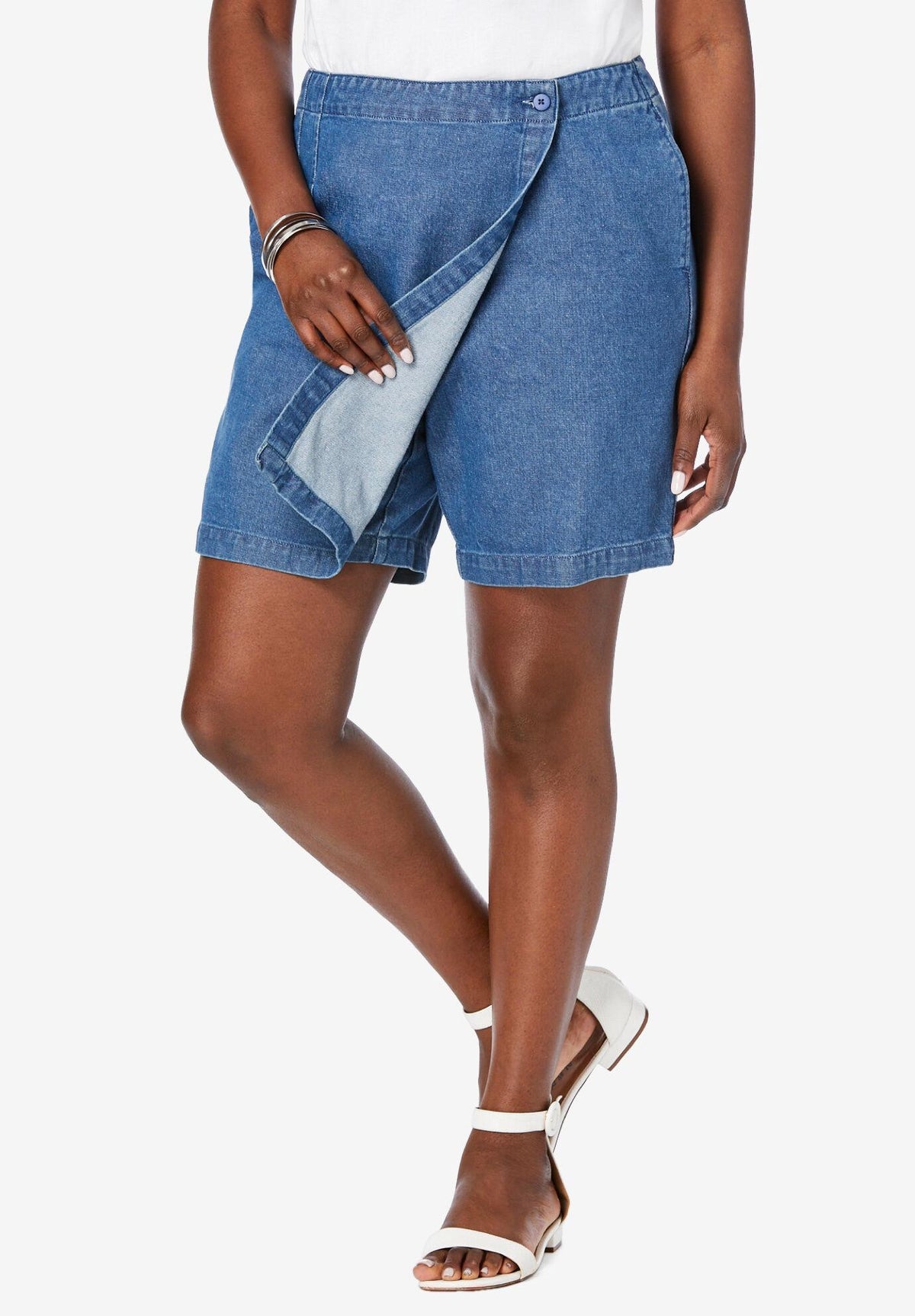 classic denim cotton skort