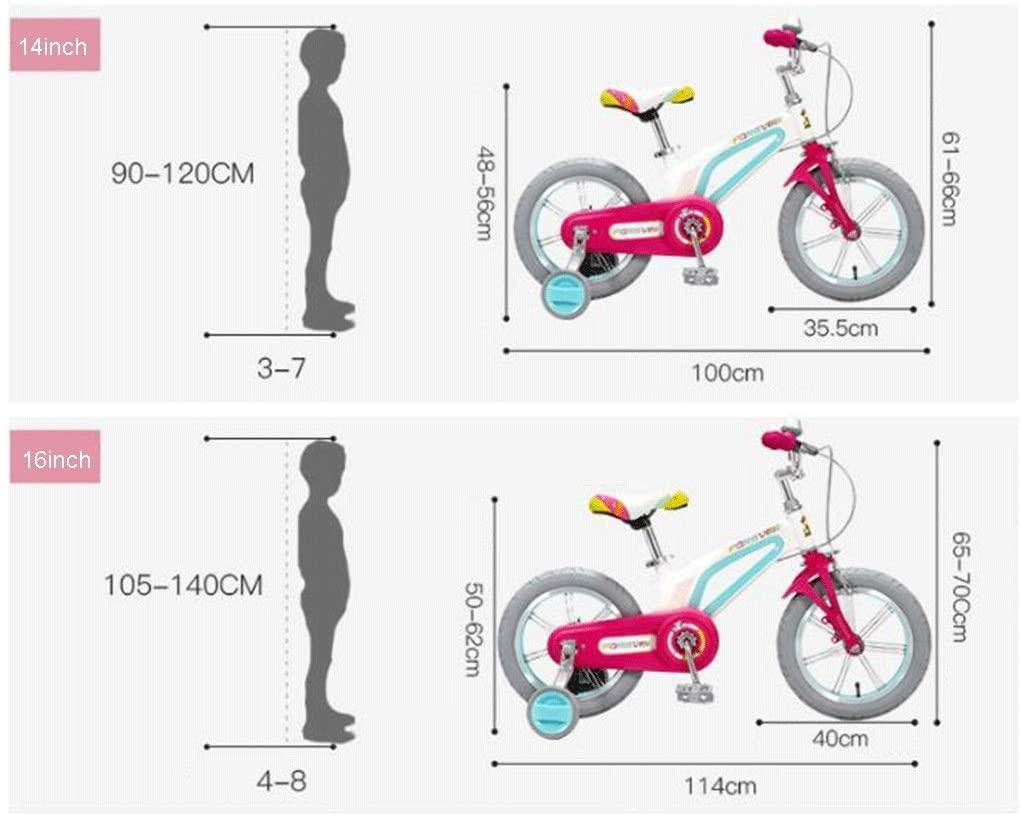 JLFSDB Kids Bike BMX Bike for Kids Boys Girls Bicycle Boys Girls Pedal Magnesium Alloy Bicycle with Training Wheels and Coaster Brake,85% Assembled (Size : 16inch)
