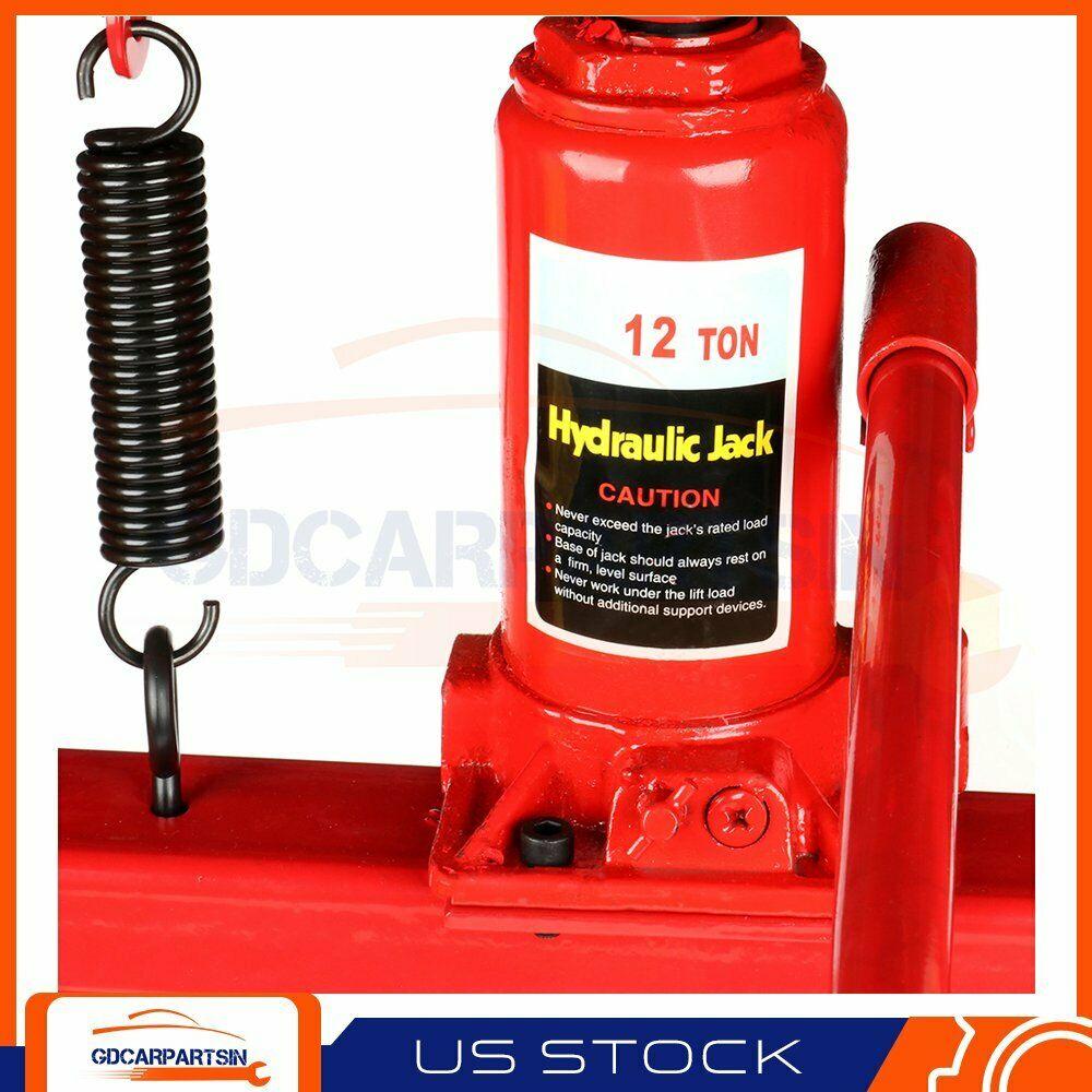 12 Ton Shop Press Hydraulic Bottle Jack Benchtop H-Frame Plates Jack Stand Tools