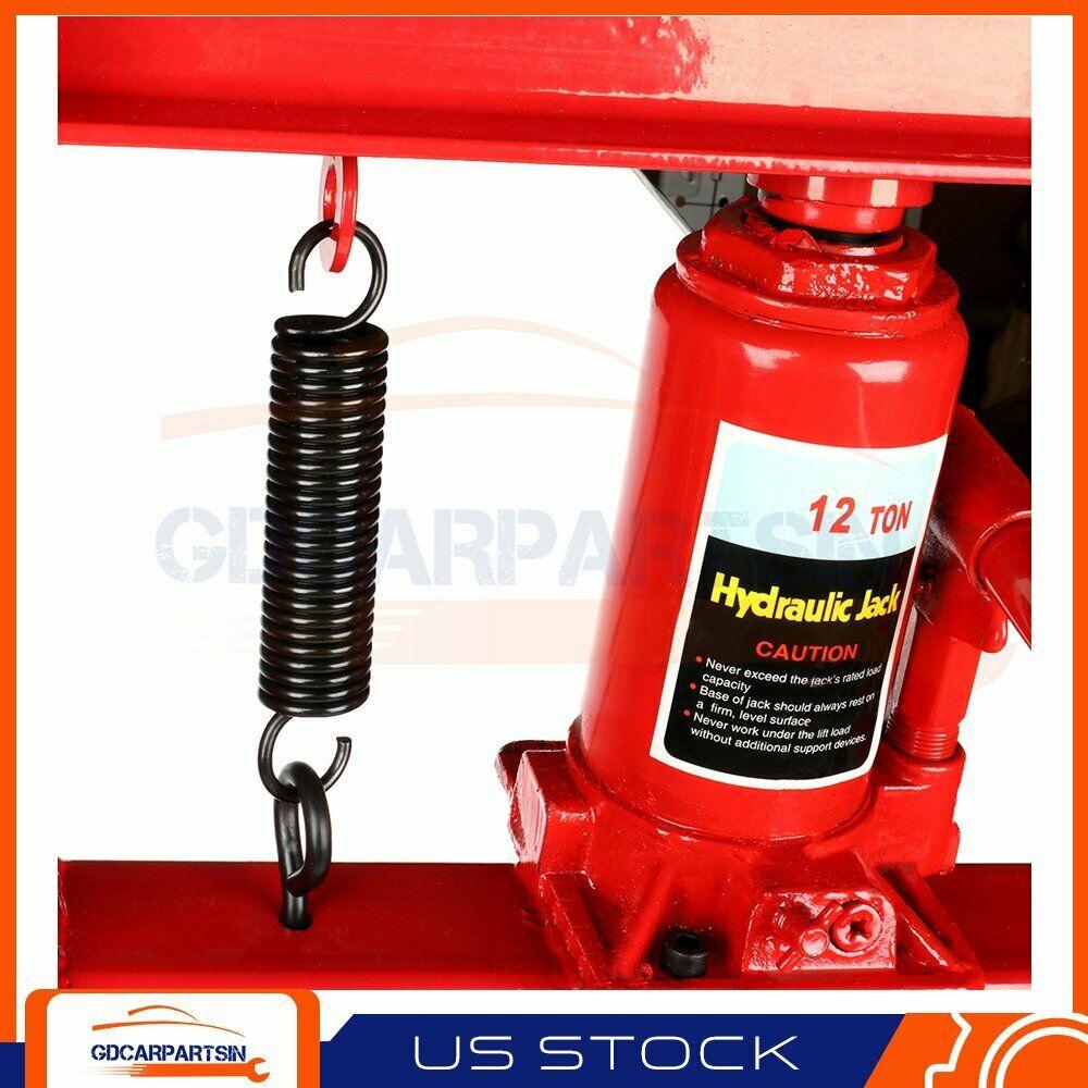 12 Ton Shop Press Hydraulic Bottle Jack Benchtop H-Frame Plates Jack Stand Tools