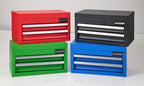 Mini Tool Box - Metal Tool Chest with 2 Drawers & PVC Drawer Liners for Workbench or Desk, Powder-Coated Steel Small Toolbox - Multi-Purpose Storafor Machinists Tools, DIY, 3D Printer Parts - Green