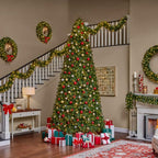 12 ft. Pre-Lit LED Wesley Long Needle Pine Artificial Christmas Tree with 1100 SureBright Warm White Mini Lights
