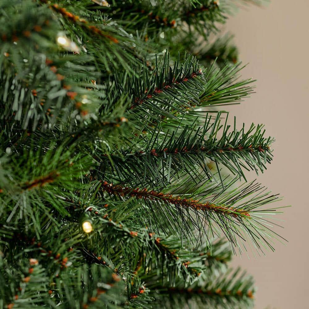 12 ft. Pre-Lit LED Wesley Long Needle Pine Artificial Christmas Tree with 1100 SureBright Warm White Mini Lights