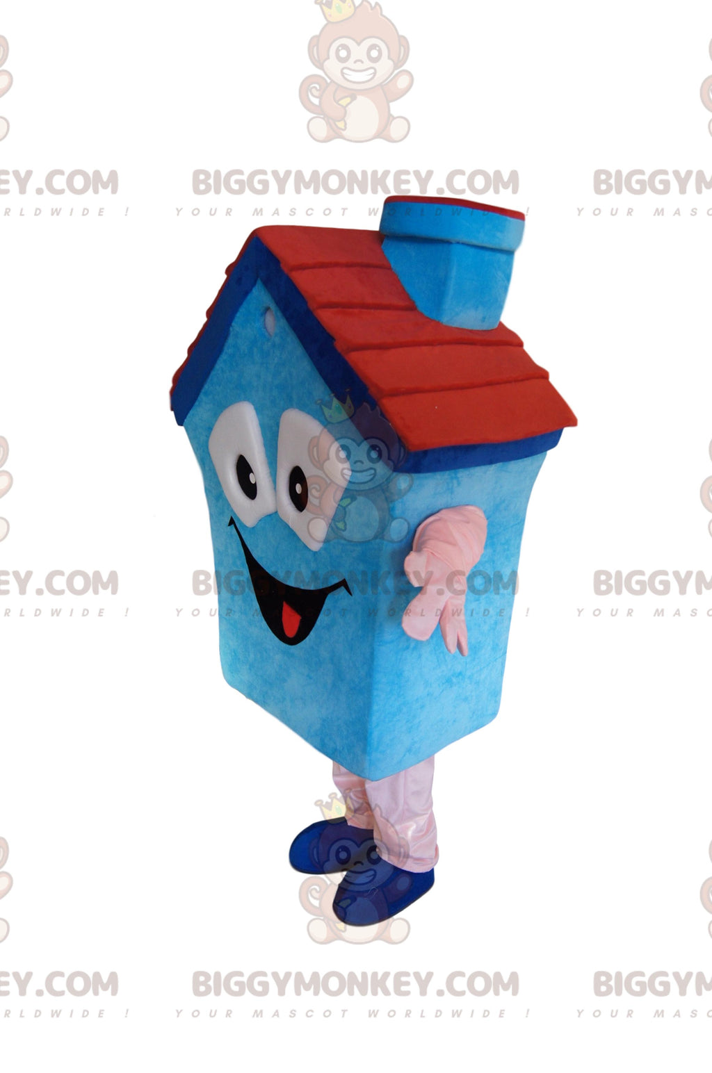 Blue Chimney Cottage BIGGYMONKEYMascot Costume