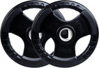 RitFit 35 Lbs. Olympic Barbell Weight Plates Set of 2, 2 In. Rubber Weight Plates for Weightlifting and Strength Training in Home and Gym