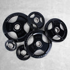 RitFit 35 Lbs. Olympic Barbell Weight Plates Set of 2, 2 In. Rubber Weight Plates for Weightlifting and Strength Training in Home and Gym