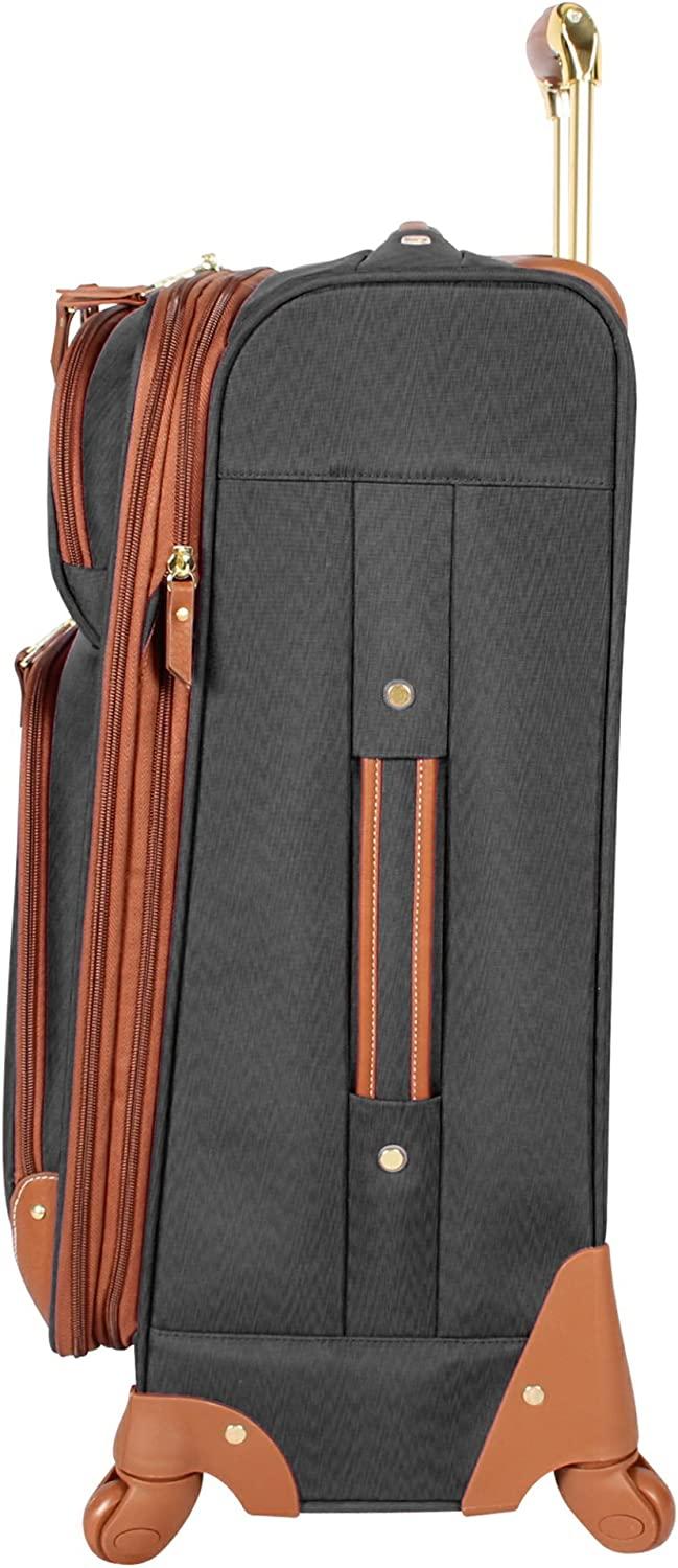 er Luggage Collection - Expandable 24 Inch Softside Bag - Durable Mid-sized Lightweight Checked Suitcase with 4-Rolling Spinner Wheels (Global Black)