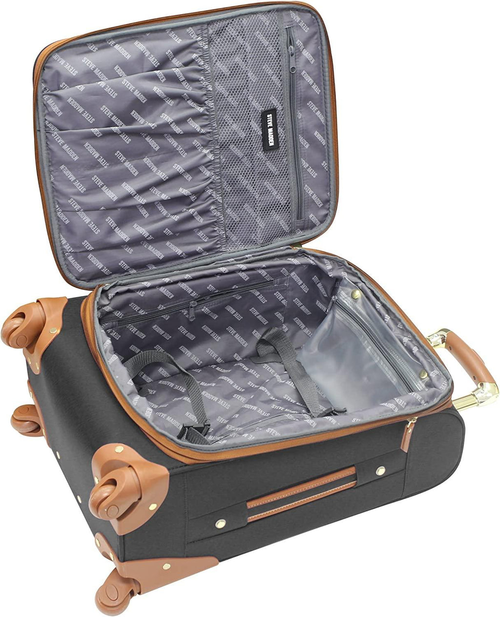 er Luggage Collection - Expandable 24 Inch Softside Bag - Durable Mid-sized Lightweight Checked Suitcase with 4-Rolling Spinner Wheels (Global Black)