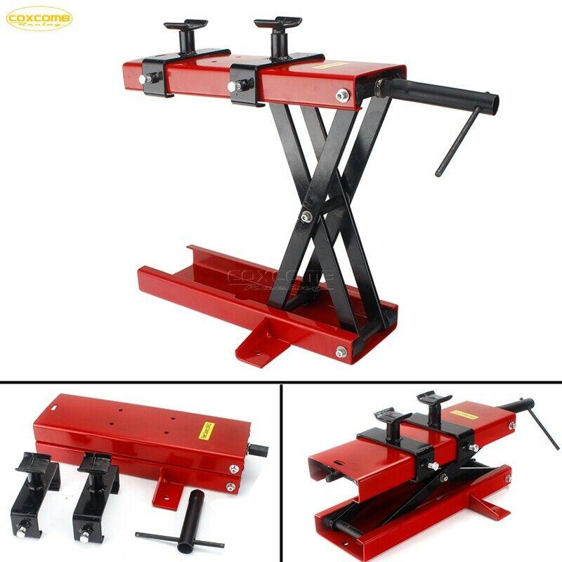 1100 LB Wide Deck Scissor Lift Jack ATV Motorcycle Dirt Bike Scooter Crank Stand