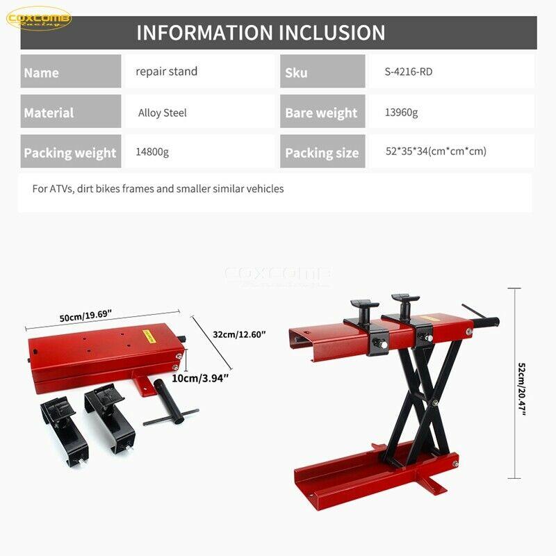 1100 LB Wide Deck Scissor Lift Jack ATV Motorcycle Dirt Bike Scooter Crank Stand