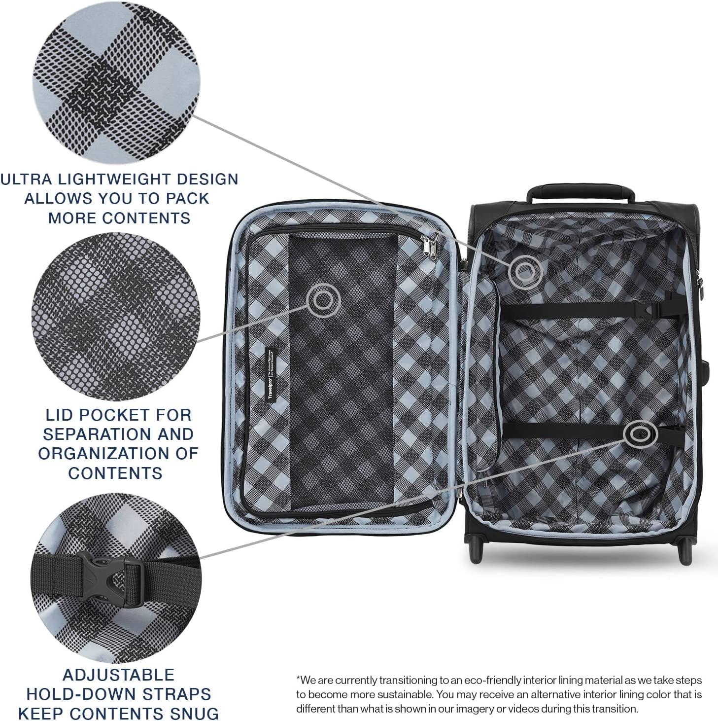 Maxlite 5 Softside Expandable Upright 2 Wheel Luggage, Lightweight Suitcase, Men and Women, Black, Carry-On 22-Inch