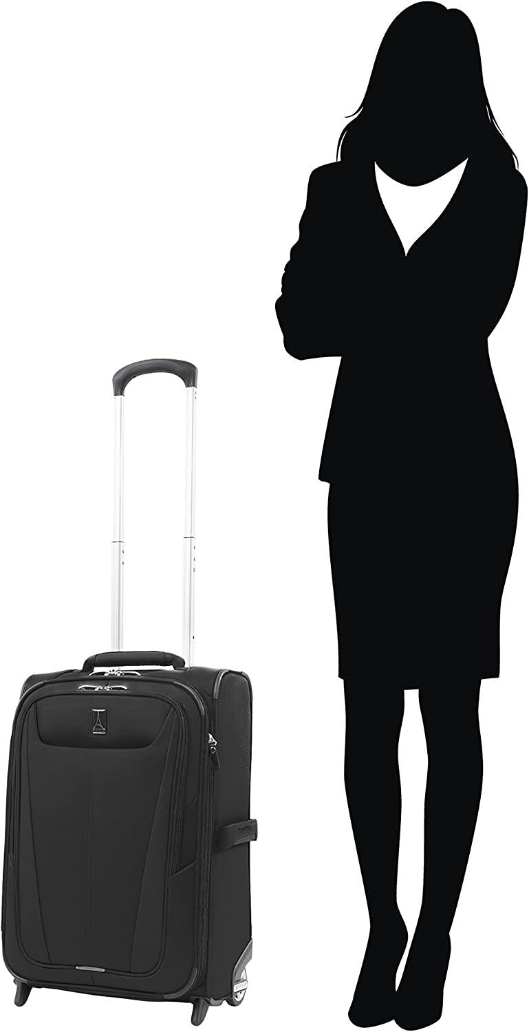 Maxlite 5 Softside Expandable Upright 2 Wheel Luggage, Lightweight Suitcase, Men and Women, Black, Carry-On 22-Inch