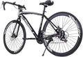 Aluminum Road Bike, 21 Speed Disc Brakes Aluminum Frame Road Bicycles Begasso s Full Suspension Road Bike, 700c Dual Disk Brake  Release Racing Bicycles (White/Black)