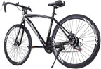 Aluminum Road Bike, 21 Speed Disc Brakes Aluminum Frame Road Bicycles Begasso s Full Suspension Road Bike, 700c Dual Disk Brake  Release Racing Bicycles (White/Black)