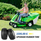 15x6.00-6 Rubber Lawn Mower Tire and Wheel, 2 Pcs Replacement 15x6-6nhs Riding Mowers Lawn Tire and Wheel with Bearing Bore 3/4", 3" Centered Hub
