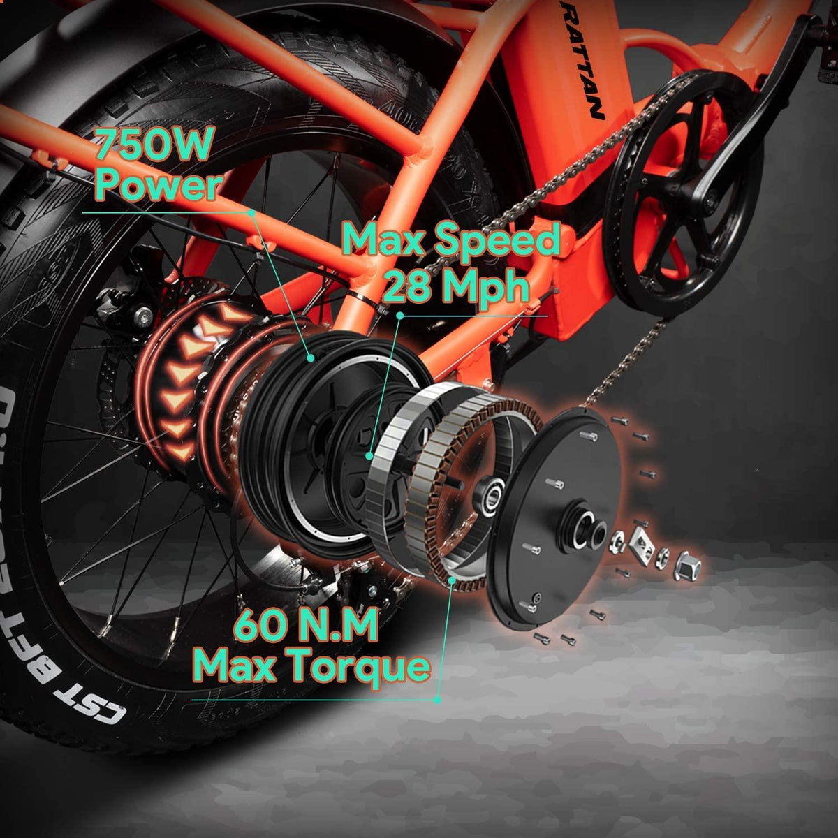 Rattan 48V 500W/750W Electric Bike for Adults 20 inch Folding Bikes 3.0/4.0 Fat Tire Bikes 13AH Removable Lithium-ion Battery E-Bikes 7 Speed Shifter Electric Bicycle High/Low Step Across ebikes
