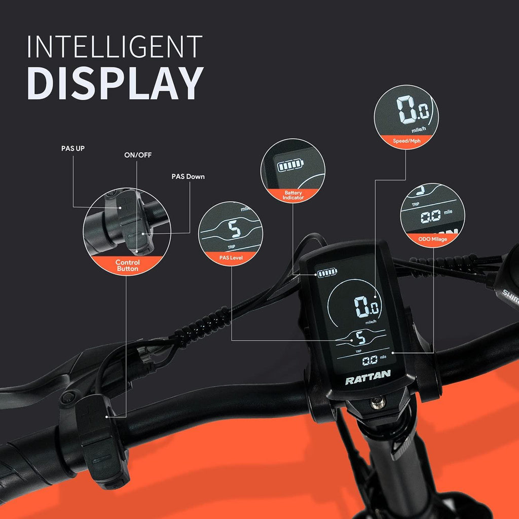 Rattan 48V 500W/750W Electric Bike for Adults 20 inch Folding Bikes 3.0/4.0 Fat Tire Bikes 13AH Removable Lithium-ion Battery E-Bikes 7 Speed Shifter Electric Bicycle High/Low Step Across ebikes