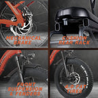 Rattan 48V 750W Electric Bike for Adults 4.0 Fat Tire Bikes Folding Bikes 13AH Removable Lithium-ion Battery E-Bikes  7-Speed Shifter Electric Bicycle High Step Across ebikes