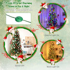 Gymax 7 FT Pre-Lit Artificial Christmas Tree Hinged Xmas Tree w/ Multicolor LED Lights