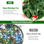 Gymax 7 FT Pre-Lit Artificial Christmas Tree Hinged Xmas Tree w/ Multicolor LED Lights
