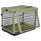 Pet Gear Deluxe Steel Pet Dog Safety Indoor / Outdoor Collapsible Crate with Bolster Pad - Small/Sage