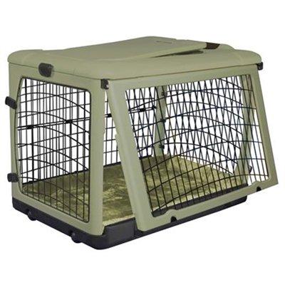 Pet Gear Deluxe Steel Pet Dog Safety Indoor / Outdoor Collapsible Crate with Bolster Pad - Small/Sage