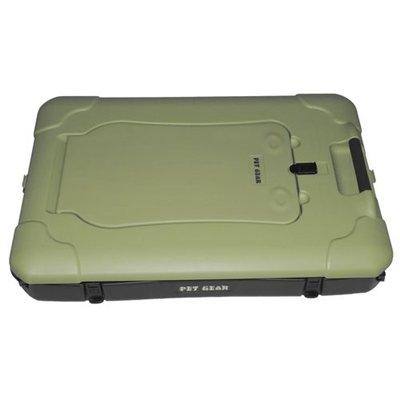 Pet Gear Deluxe Steel Pet Dog Safety Indoor / Outdoor Collapsible Crate with Bolster Pad - Small/Sage