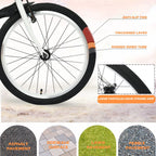 VKEKIEO 20 In., Adult Folding Bicycle for Men and Women, 7 Speed Road and Mountain Bike, White