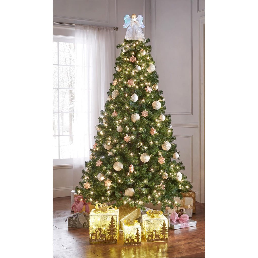 Brylanehome Christmas 12" Tall Angel Tree Topper, White