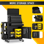 5-Drawers Rolling Tool Chest, Assembled Tool Box with Auto LocSystem & Lockable Wheels & Sliding Drawers & Detachable Top, Tool StoraCabinet