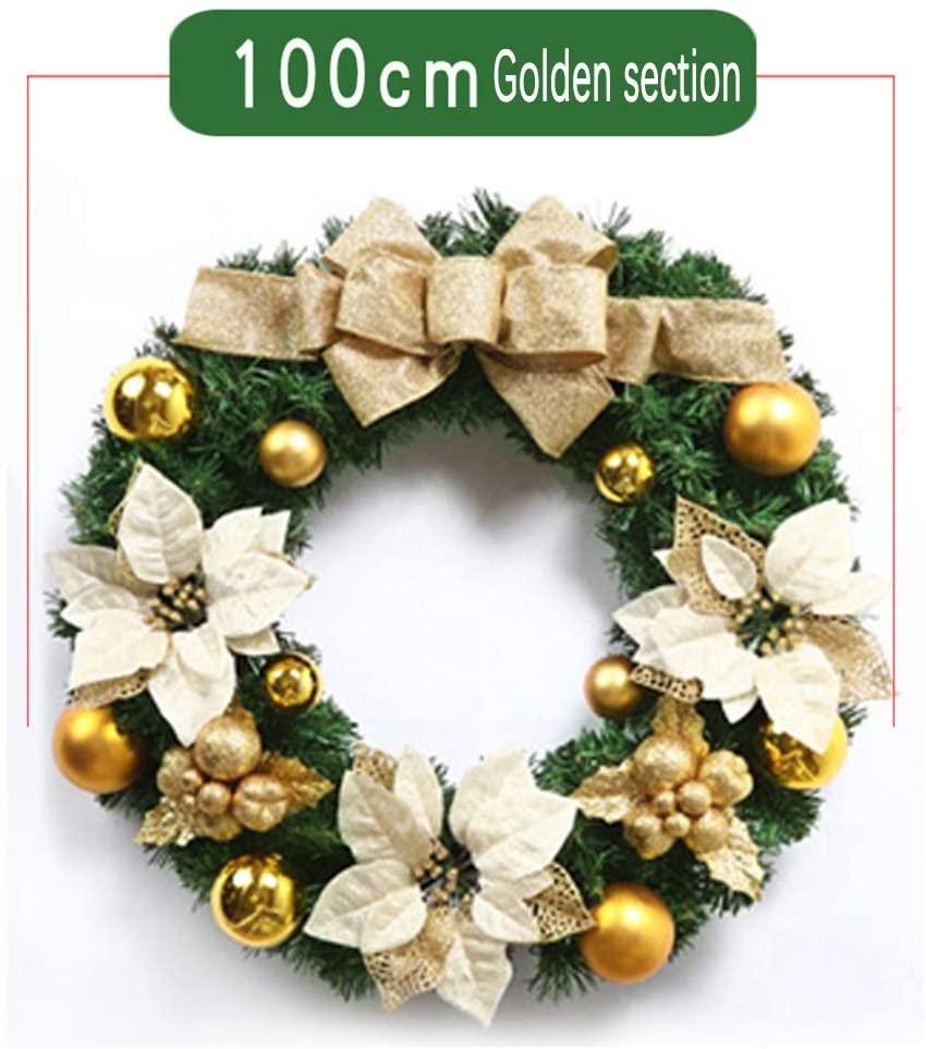 Christmas Wreath Door Hanging Decoration, Festive Party Decoration, 50/60/80/100/120/150cm (Size : 100cm)