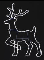 37.75" Pure White LED Neon Flex Rope Light Reindeer Silhouette Christmas Outdoor Decoration