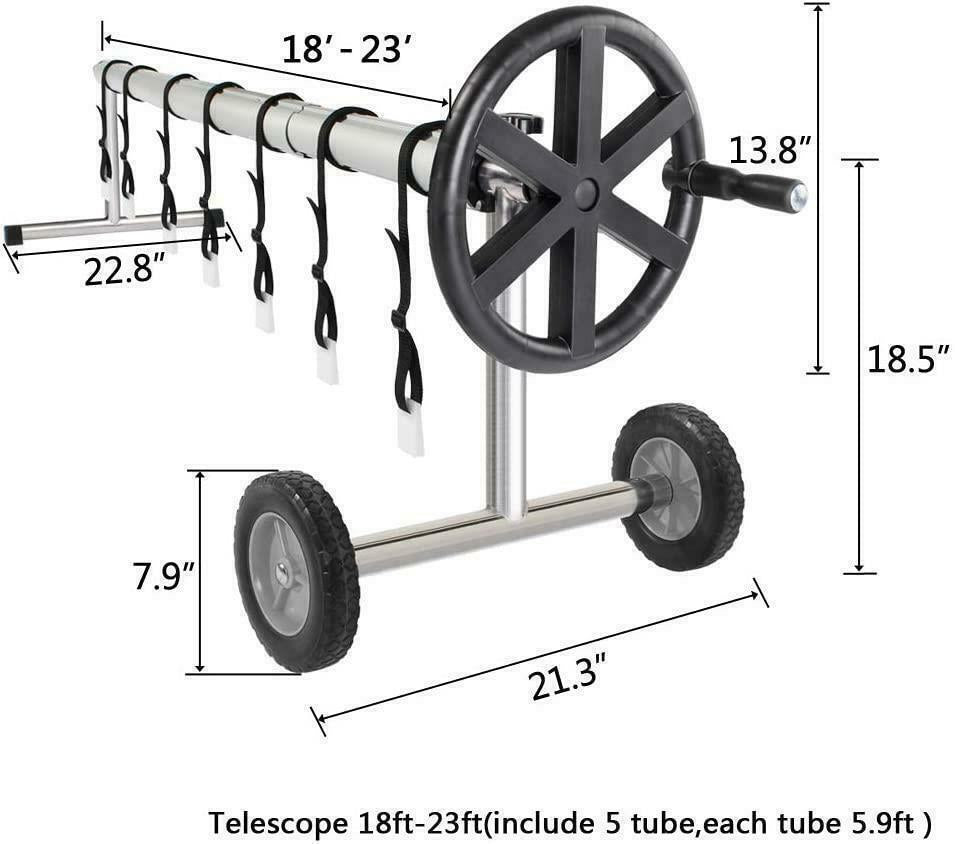 21 ft pool cover reel aluminum solar swimming inground cover blanket reel