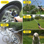ZLSP Hose Nozzle Garden 8 Adjustable Patterns Gun Pressure Spray Gun for Garden Watering Lawn Car Washing Cleaning Pets Wash Nozzle Easy to use(Green) Garden Hose (Size : 7.5m)