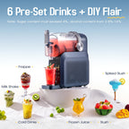 7-in-1 Slushie Machine & Soft Serve Ice Cream Maker,88oz with No Ice Needed,Slushy Machie for Home,Frozen Drink,Margarita,Cocktail,Daiquiri,Frappe,Milkshake,and More Smoothie