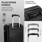 Luggage 5 Piece Sets, Hard Shell Luggage Set Expandable Carry on Luggage Suitcase with Spinner Wheels Durable Lightweight Travel Set for Men Women(14/18/20/24/28, Black)