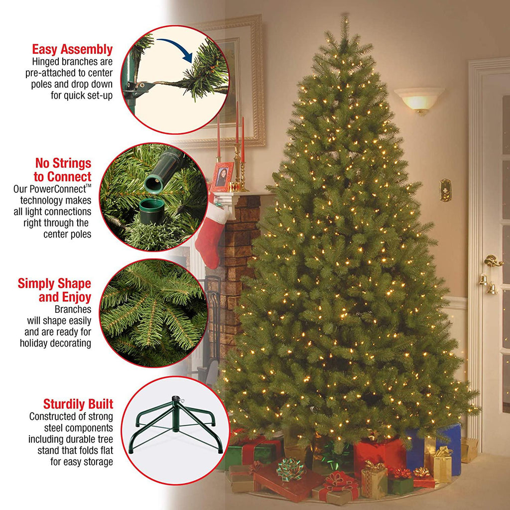 National Tree Company Clear Prelit Dual LED Green Fir Downswept Douglas Christmas Tree, 6.5'