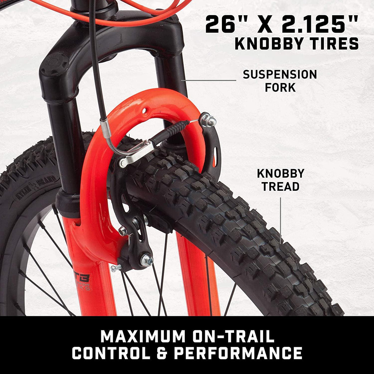 Mongoose Status 2.2 Mens and Womens Mountain Bike, 26-Inch Wheels, 21-Speed Shifters, Aluminum Frame, Front Suspension,a Black/Red