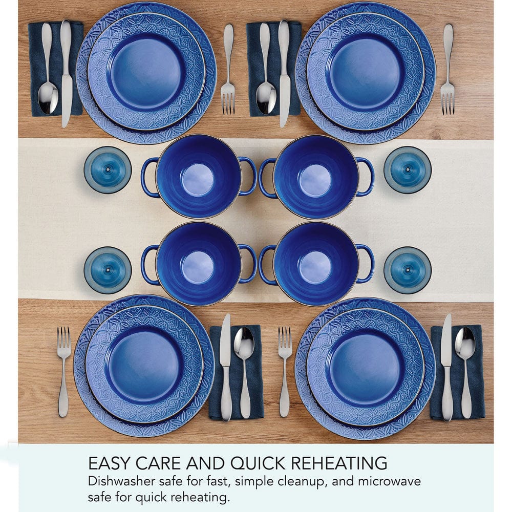 Kori Blue 12 Piece Dinnerware Set, Service for 4