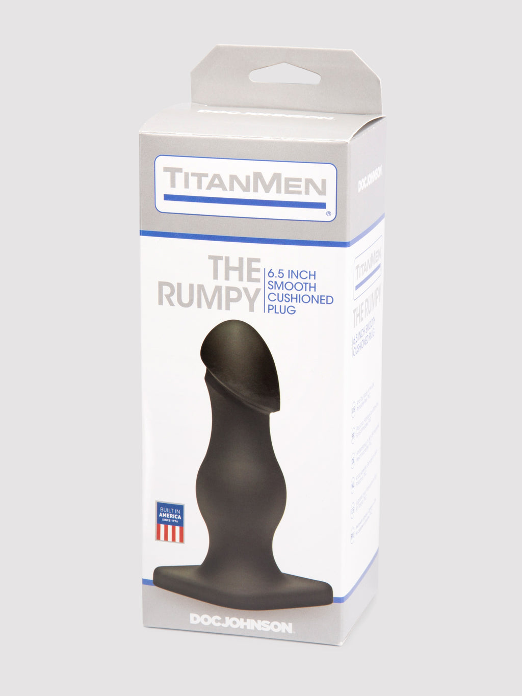 Doc Johnson Titanmen The Rumpy Smooth Butt Plug 6.5 Inch, Black