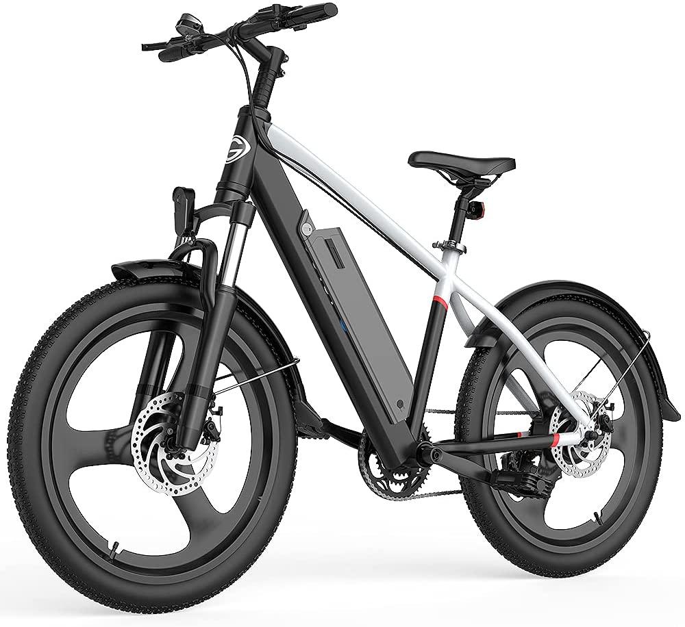 Electric Bike for Adults 48V 20Mph Brushless Motor SHIMAMO 7 Speed Lithium Battery 26" 2.0“ Tire Bike Mountain Ebike