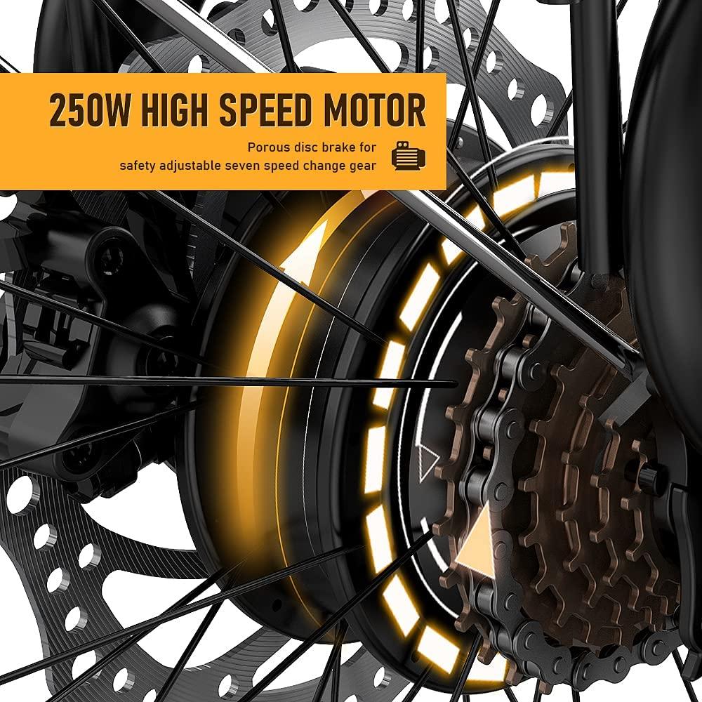 Electric Bike for Adults 48V 20Mph Brushless Motor SHIMAMO 7 Speed Lithium Battery 26" 2.0“ Tire Bike Mountain Ebike
