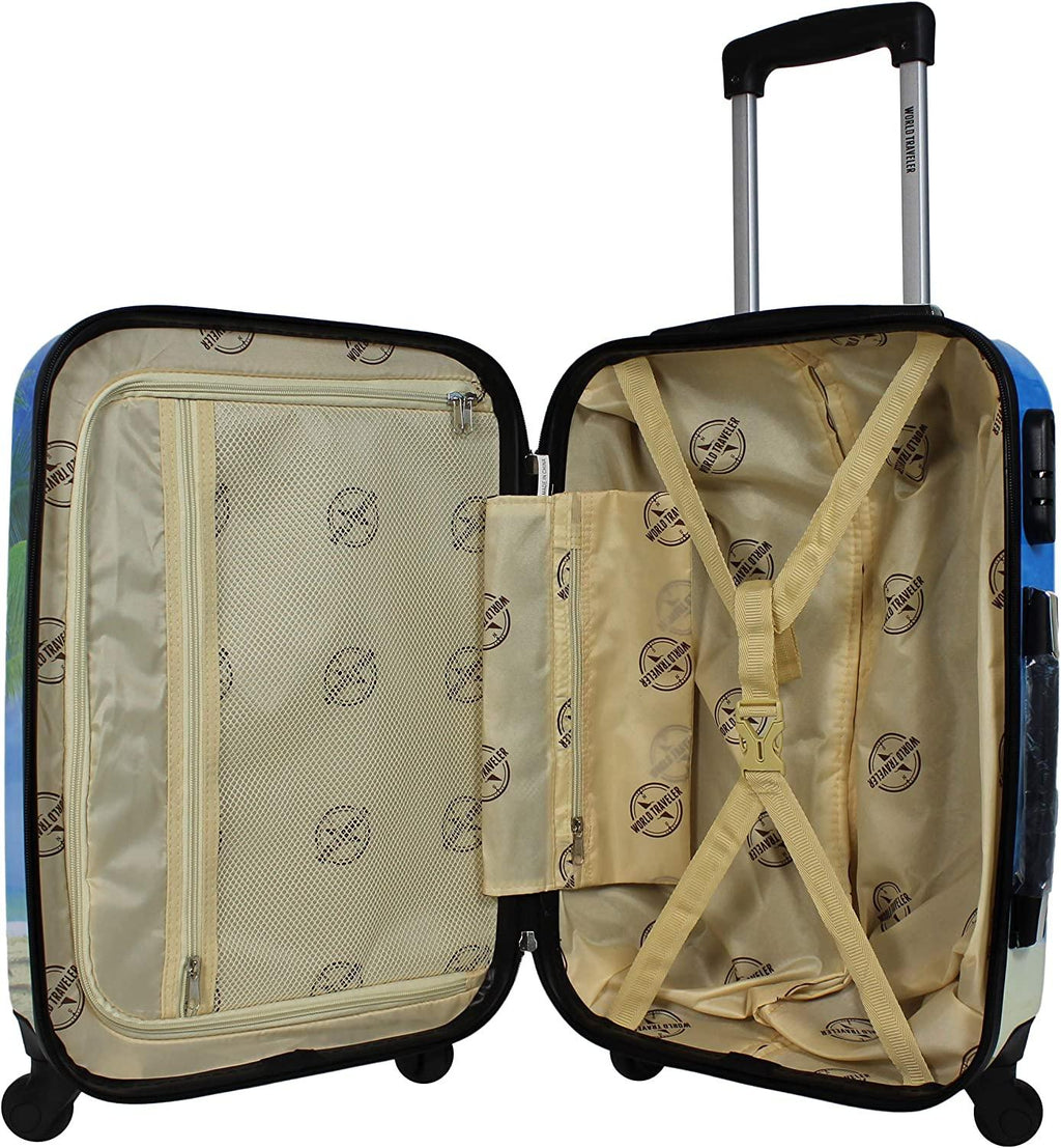 Palm Tree Hardside 2-Piece Carry-On Spinner Luggage Set, One_Size