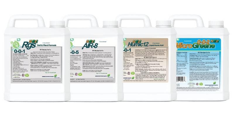 n-ext bio-stimulant liquid fertilizer by greene county fertilizer - 4 gallons - humic acid for lawns - sea kelp - root growth stimulant (rgs)