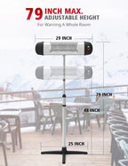 Patio Heater - Electric Infrared Heater, Outdoor Space Heater, Standing/Wall Heater for Outdoor/Indoor