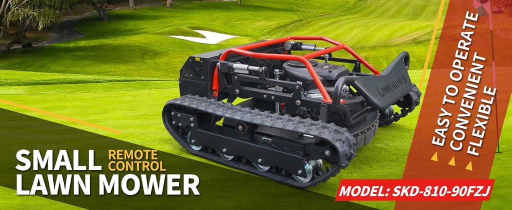 Remote-Controlled Lawnmower, 9HP Tracked Lawnmower, 22-Inch Mowing Width, Remote Start/Stop Control, Suitable for Farms, Gardens, Riverbanks, Lawns