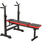 Folding Weight Bench with Barbell Rack Lifting Press Gym Adjustable Incline Multifunctional Workout Station