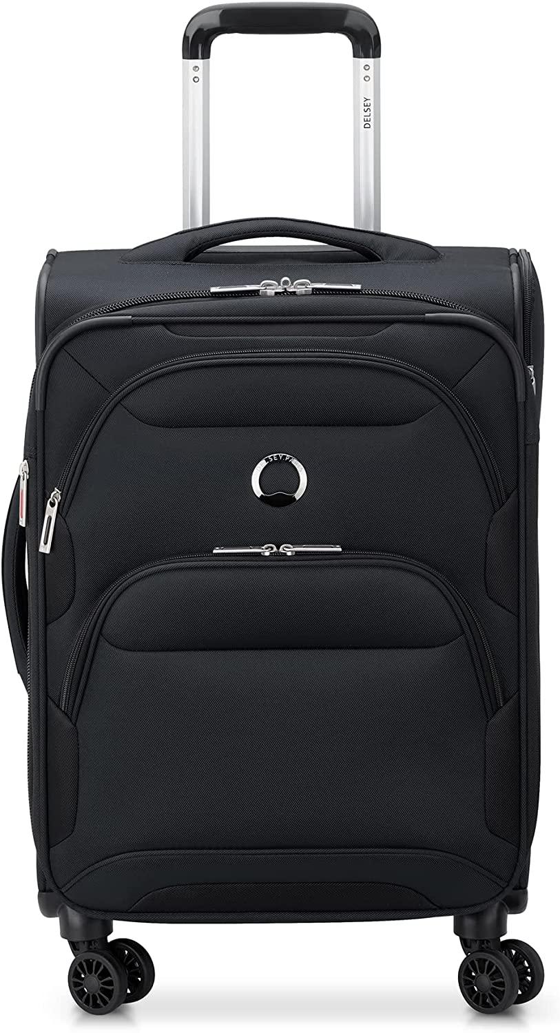 Sky Max 2.0 Softside Expandable Luggage with Spinner Wheels, Black, Carry-on 21 Inch