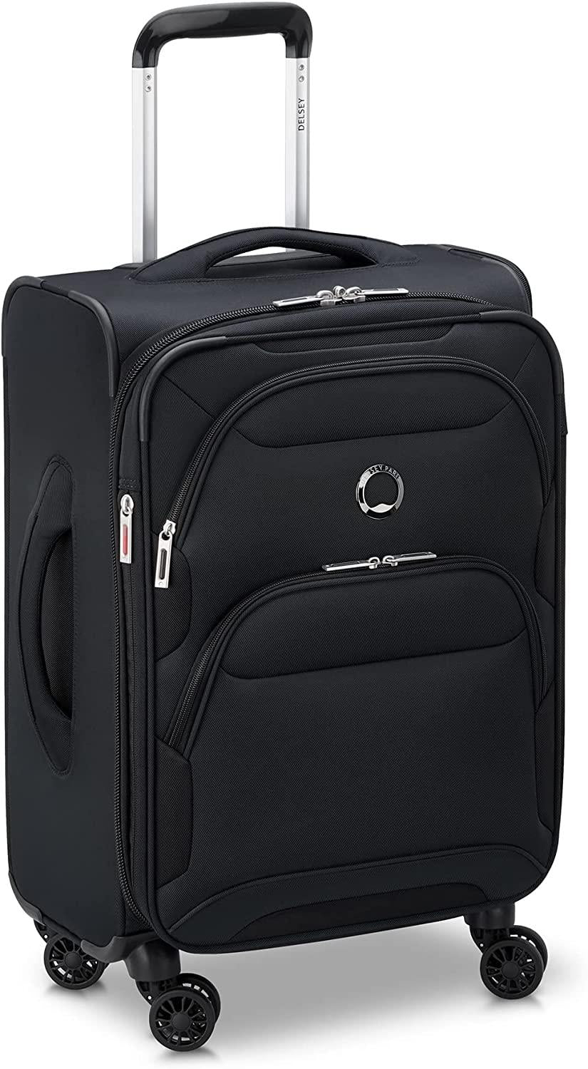 Sky Max 2.0 Softside Expandable Luggage with Spinner Wheels, Black, Carry-on 21 Inch